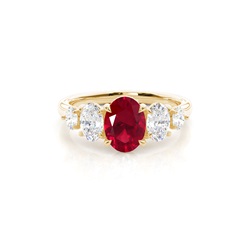 Prong Setting Ruby Five Stone Ring