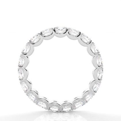 Damen Ehering mit geteilter Krappenfassung in ovaler Diamantfassung