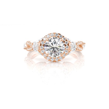 Rose Gold Twisted Diamond Engagement Rings
