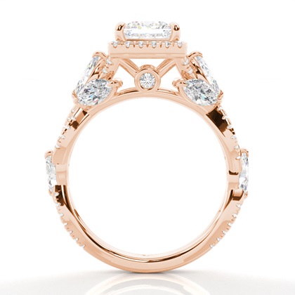 Krappenbesetzter Diamant-Verlobungsring