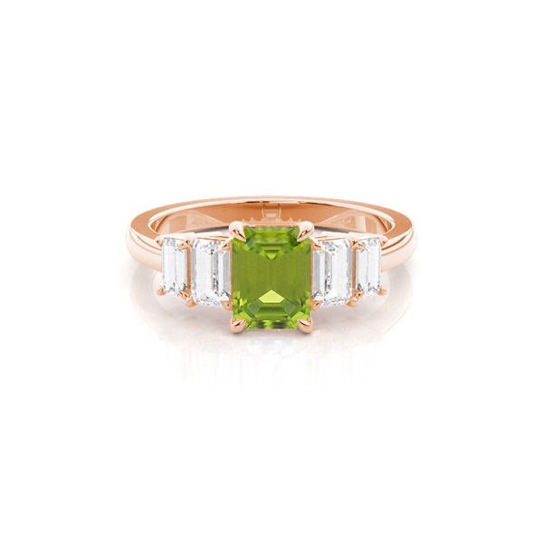 Prong Setting Peridot Side Stone Ring
