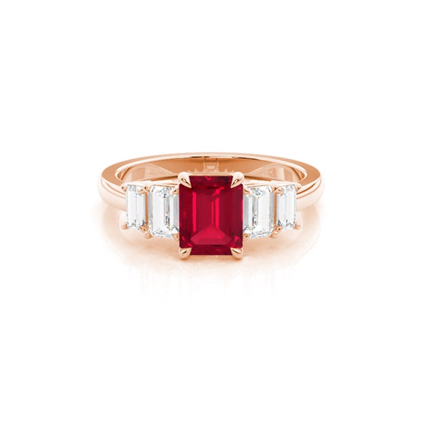 Prong Setting Ruby Side Stone Ring