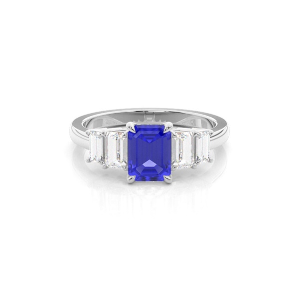 Prong Setting Tanzanite Side Stone Ring