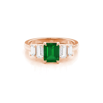 Rose Gold Emerald Diamond Rings