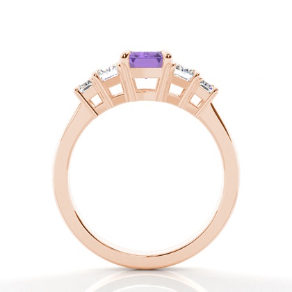 Amethyst-Seitensteinring in Krappenfassung