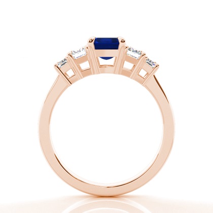 Bule Sapphire Side Stone Ring in Krappenfassung