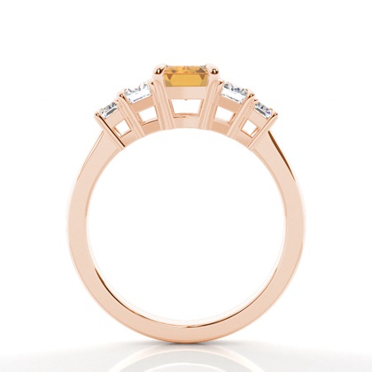 Seitensteinring aus Citrin in Krappenfassung