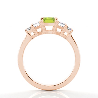 Peridot-Seitensteinring in Krappenfassung