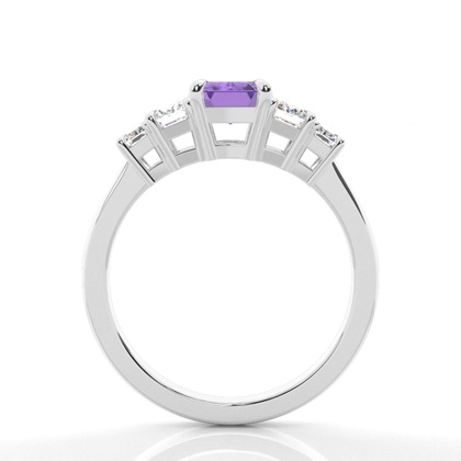 Amethyst-Seitensteinring in Krappenfassung