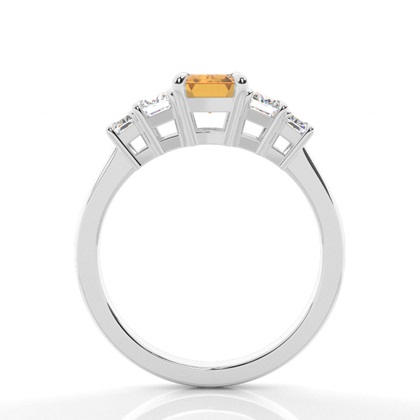 Seitensteinring aus Citrin in Krappenfassung