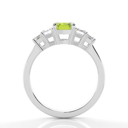 Peridot-Seitensteinring in Krappenfassung