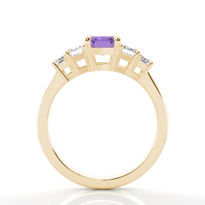 Amethyst-Seitensteinring in Krappenfassung