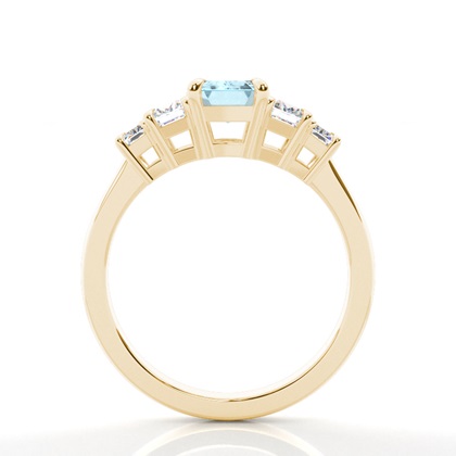 Aquamarin-Seitensteinring in Krappenfassung