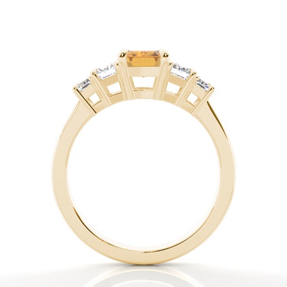 Seitensteinring aus Citrin in Krappenfassung