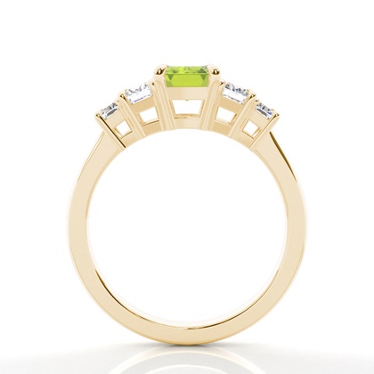 Peridot-Seitensteinring in Krappenfassung