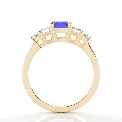 Tansanit-Seitensteinring in Krappenfassung