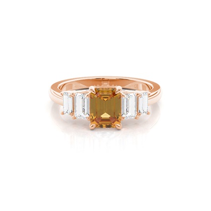 Prong Setting Citrine Side Stone Ring
