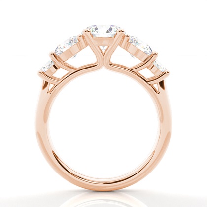 Rose Gold 5 Stone Diamond Rings