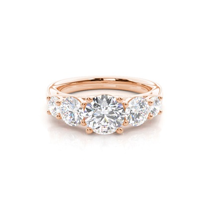 Rose Gold 5 Stone Diamond Rings