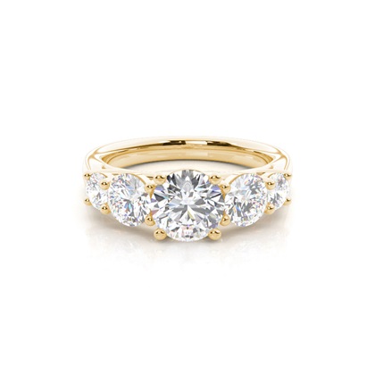 Yellow Gold 5 Stone Diamond Rings