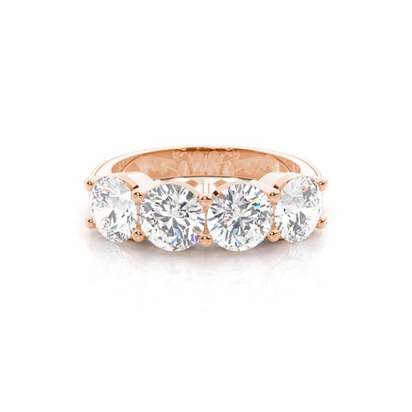 4 Prong Setting Round Diamond Half Eternity Ring