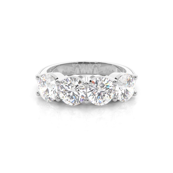 4 Prong Setting Round Diamond Half Eternity Ring