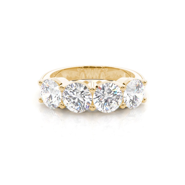 4 Prong Setting Round Diamond Half Eternity Ring