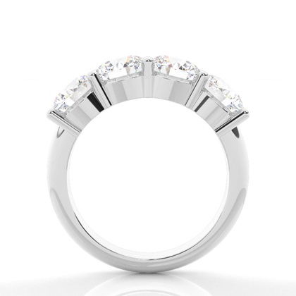 4 Prong Setting Round Diamond Half Eternity Ring