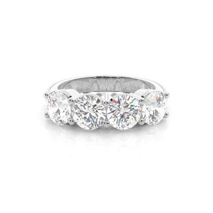 4 Prong Setting Round Diamond Half Eternity Ring