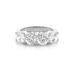 4 Prong Setting Round Diamond Half Eternity Ring