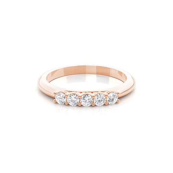 Prong Setting Plain Five Stone Ring
