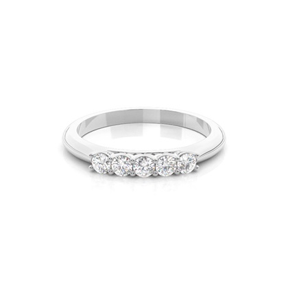 Prong Setting Plain Five Stone Ring