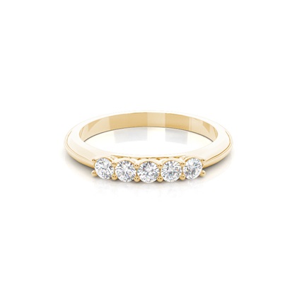 Prong Setting Plain Five Stone Ring