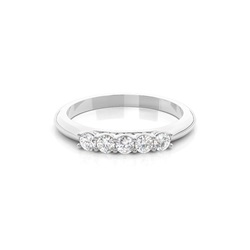 Prong Setting Plain Five Stone Ring
