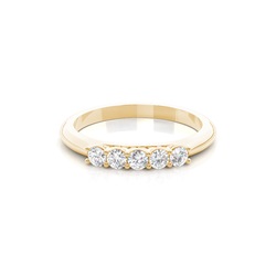 Prong Setting Plain Five Stone Ring