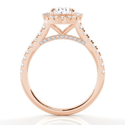 1.00 Carat Rose Gold Halo Engagement Rings