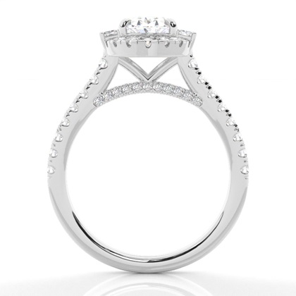 1.00 Carat Platin Halo Verlobungsringe