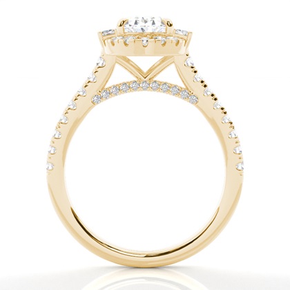 Oval Yellow Gold Halo Engagement Rings