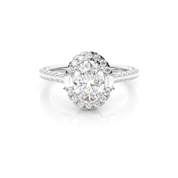 Chaton Zetting  Diamanten Halo-Verlovingsring