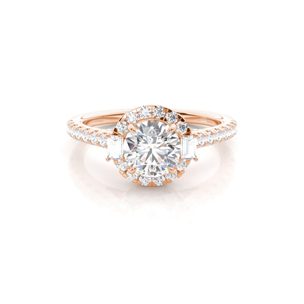 Claw Prong Setting Diamond Halo Engagement Ring