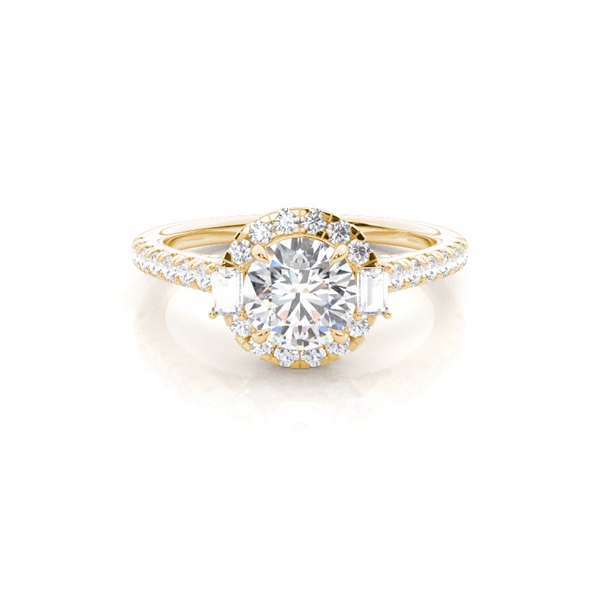 Claw Prong Setting Diamond Halo Engagement Ring