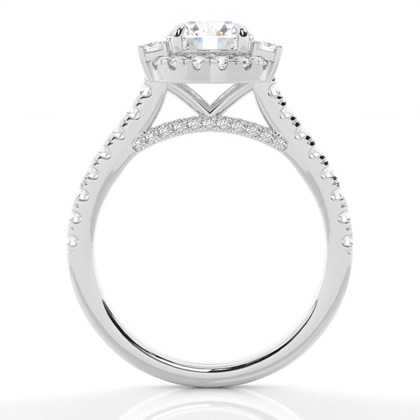 1.00 Carat Platin Halo Verlobungsringe