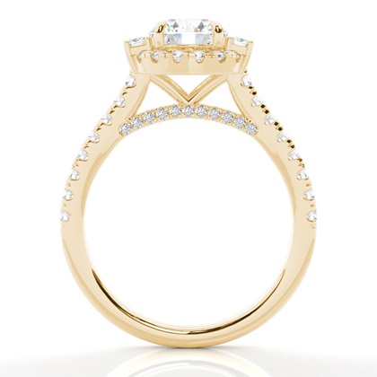 Gelbgold Halo Verlobungsringe