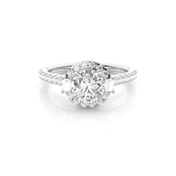 Klaue Krappenfassung Diamant-Halo-Verlobungsring
