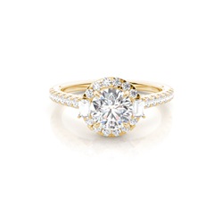 Claw Prong Setting Diamond Halo Engagement Ring