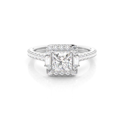 Silver Diamond Engagement Rings