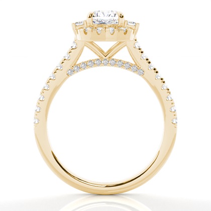 2.00 Carat Gelbgold Halo Verlobungsringe