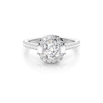 Silver Diamond Engagement Rings