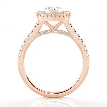 Pear Rose Gold Halo Engagement Rings