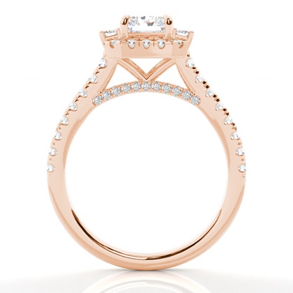Radiant Rose Gold Halo Engagement Rings